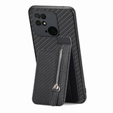 Carbon Fiber Vertical Flip Zipper Phone Case